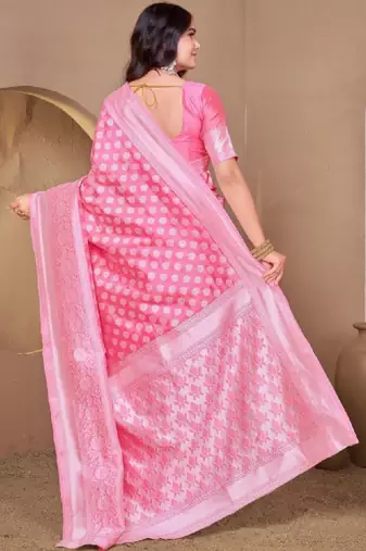 Woven design zari silk blend kanjeevaram saree
