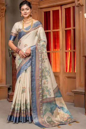 Ethnic motifs zari handloom kanjeevaram saree