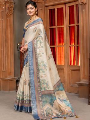 Ethnic motifs zari handloom kanjeevaram saree 4