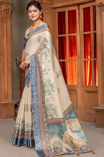 Ethnic motifs zari handloom kanjeevaram saree