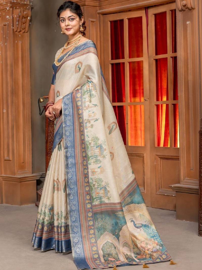 Ethnic motifs zari handloom kanjeevaram saree