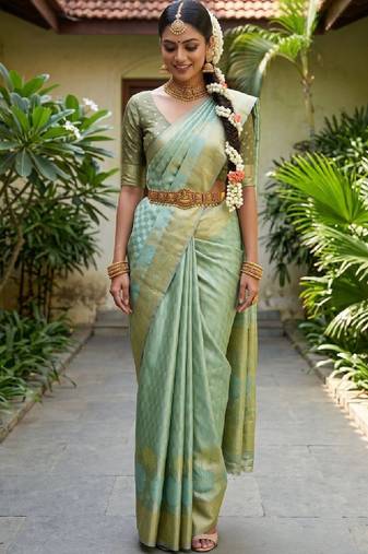 Woven design zari art silk designer kanjeevaram saree
