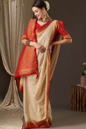 Woven design zari poly georgette designer kanjeevaram saree