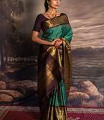 Woven design zari silk blend kanjeevaram saree