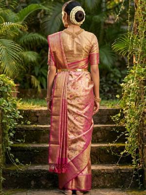 Woven design zari art silk handloom kanjeevaram saree 2