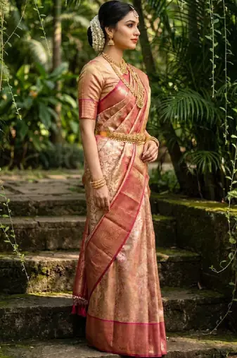 Woven design zari art silk handloom kanjeevaram saree