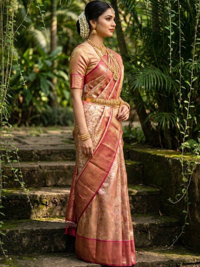 Woven design zari art silk handloom kanjeevaram saree