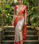 Woven design zari art silk heavy work kanjeevaram saree