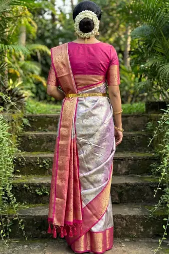 Woven design zari art silk heavy work kanjeevaram saree