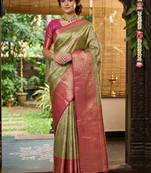Floral zari art silk handloom kanjeevaram saree