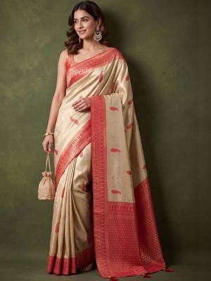 Woven design zari art silk kanjeevaram saree 1