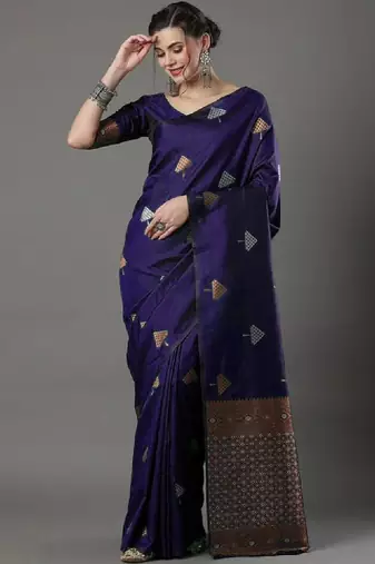 Woven design zari silk blend kanjeevaram saree