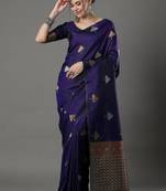 Woven design zari silk blend kanjeevaram saree