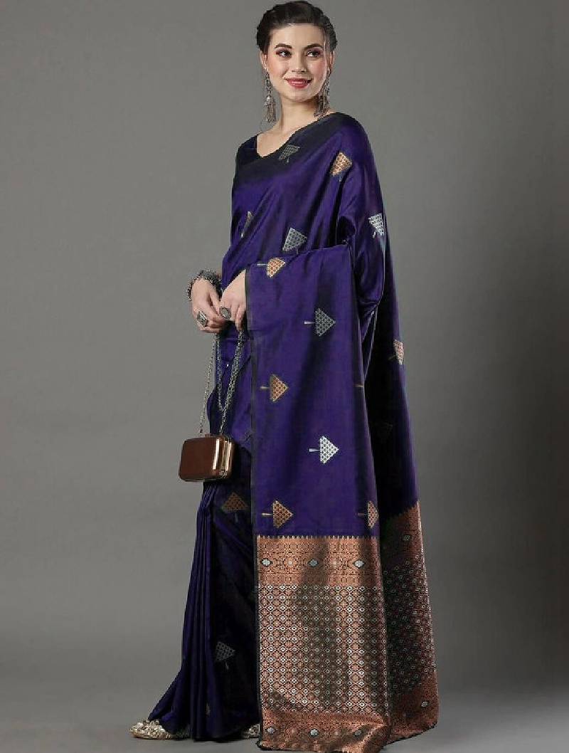 Woven design zari silk blend kanjeevaram saree