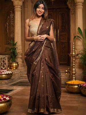 Ethnic motifs designer kanjeevaram saree 1
