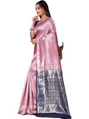Woven design zari art silk half and half kanjeevaram saree 2