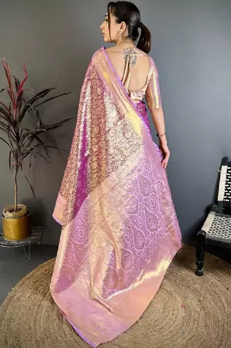 Woven design zari silk blend designer kanjeevaram saree