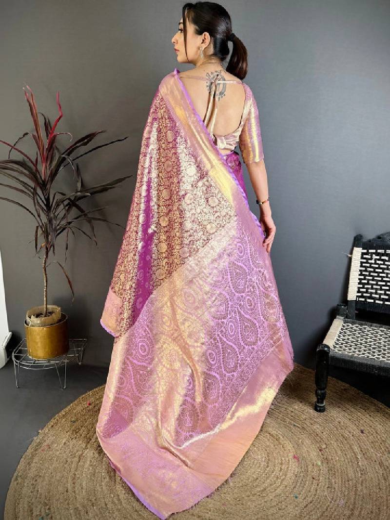 Woven design zari silk blend designer kanjeevaram saree