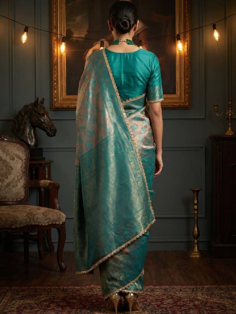 Woven design zari art silk heavy work kanjeevaram saree