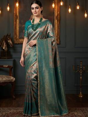 Woven design zari art silk heavy work kanjeevaram saree 4