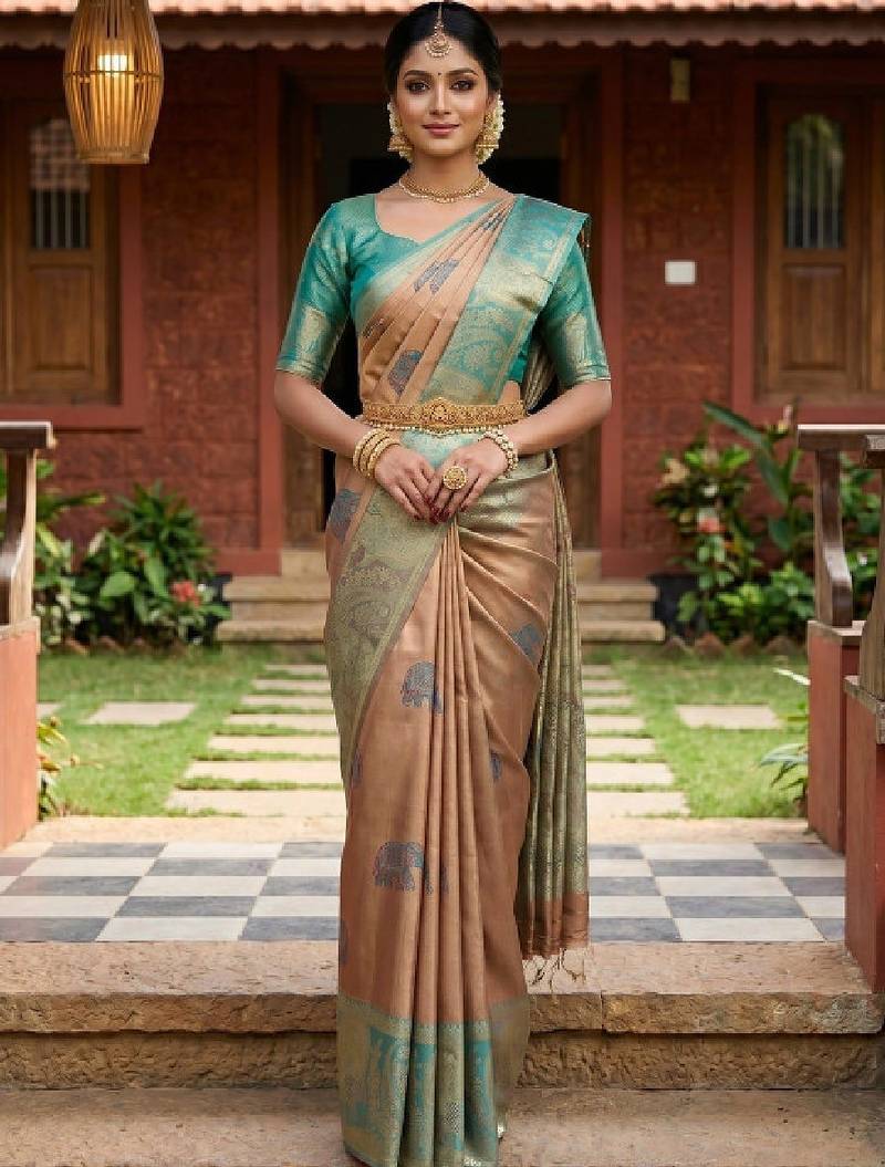 Woven design zari art silk designer kanjeevaram saree