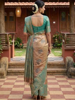 Woven design zari art silk designer kanjeevaram saree 2
