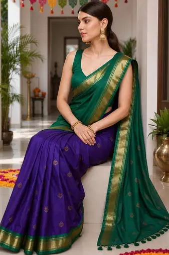 Woven design zari pure cotton kanjeevaram saree