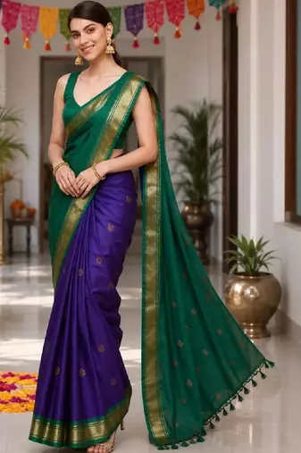 Woven design zari pure cotton kanjeevaram saree