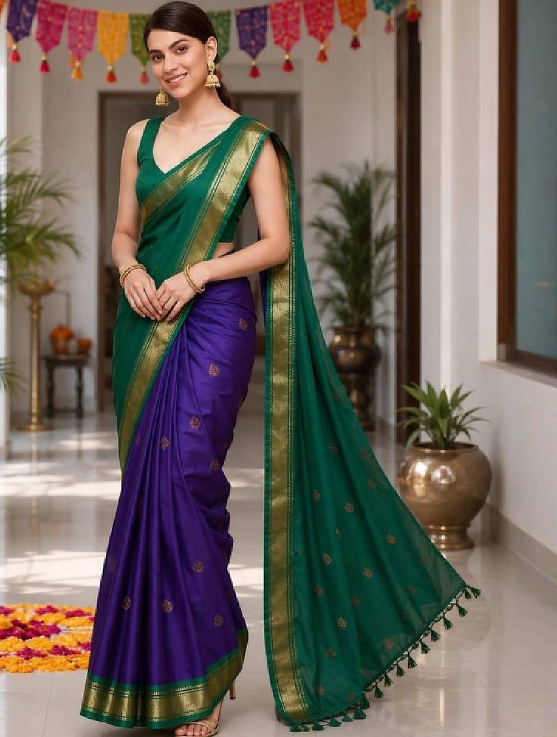 Woven design zari pure cotton kanjeevaram saree