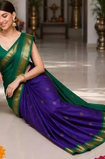 Woven design zari pure cotton kanjeevaram saree