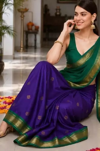 Woven design zari pure cotton kanjeevaram saree