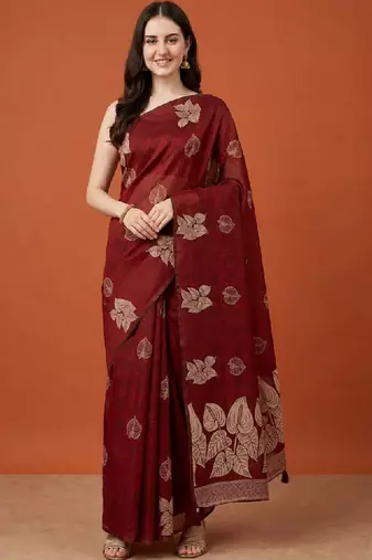 Floral zari pure cotton kanjeevaram saree