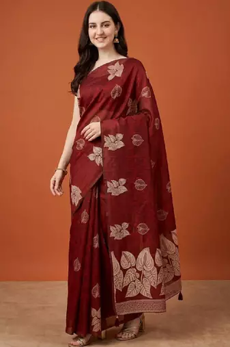 Floral zari pure cotton kanjeevaram saree
