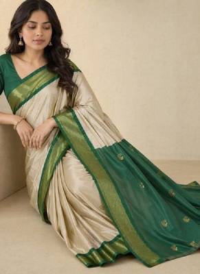 Woven design pure cotton kanjeevaram saree 1