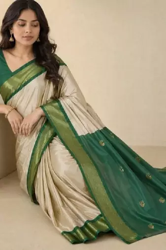 Woven design pure cotton kanjeevaram saree