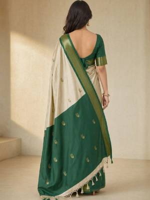 Woven design pure cotton kanjeevaram saree 4