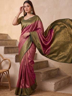 Woven design zari art silk kanjeevaram saree 1