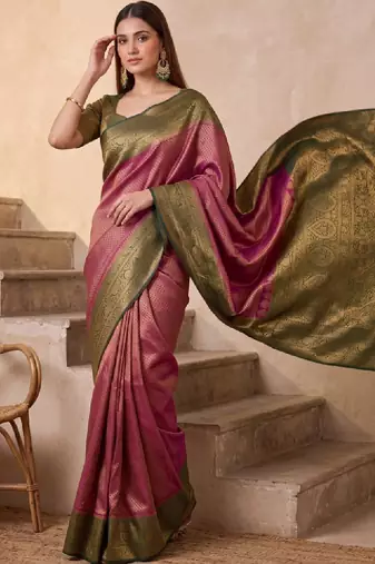 Woven design zari art silk kanjeevaram saree