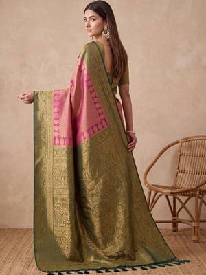Woven design zari art silk kanjeevaram saree 2