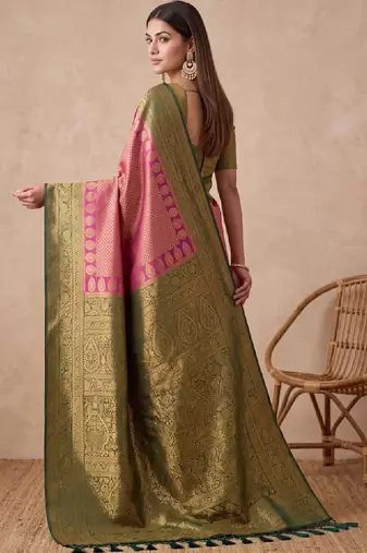 Woven design zari art silk kanjeevaram saree
