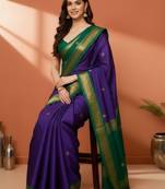 Ethnic motifs woven design zari pure cotton kanjeevaram saree