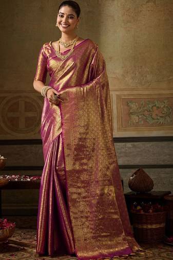 Woven design zari silk blend designer kanjeevaram saree