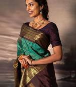 Ombre zari silk blend kanjeevaram saree