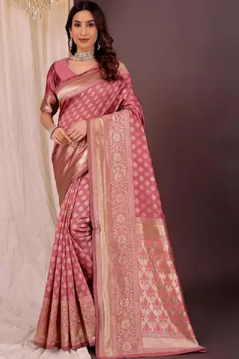 Woven design zari silk blend handloom kanjeevaram saree