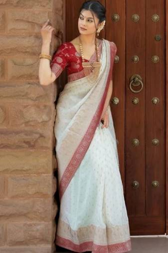 Embellished silk blend kanjeevaram saree