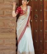 Embellished silk blend kanjeevaram saree