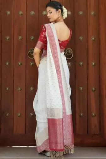 Embellished silk blend kanjeevaram saree