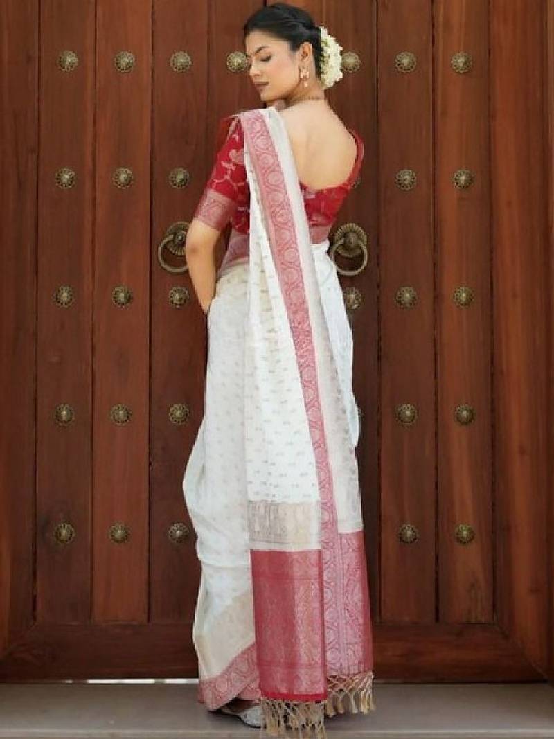 Embellished silk blend kanjeevaram saree