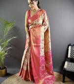 Woven design zari silk blend kanjeevaram saree