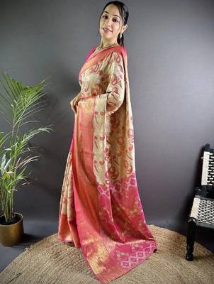 Woven design zari silk blend kanjeevaram saree 3